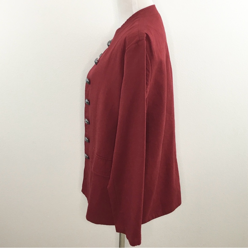 Cezele | Deep Red Open Front Jacket - Picture 5 of 11